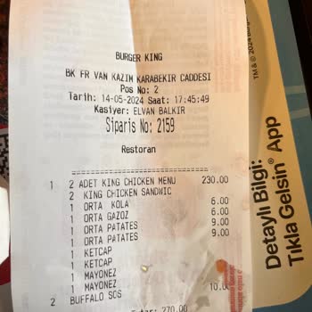 Burger King Van Şubesinde Ürün Problemi