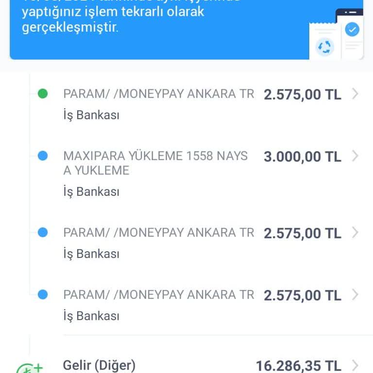 Param /MoneyPay Ankara TR Ve MaxiPara Yükleme 1558 Nays