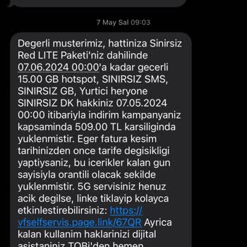 Vodafone Tarife Değişikliği Yapamıyorum