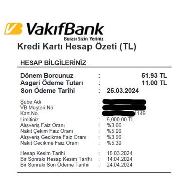 VakıfBank Kart Aidatı İade Talebi