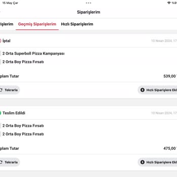 Pizza Hut Çift Sipariş Sorunu Ve İade Talebi