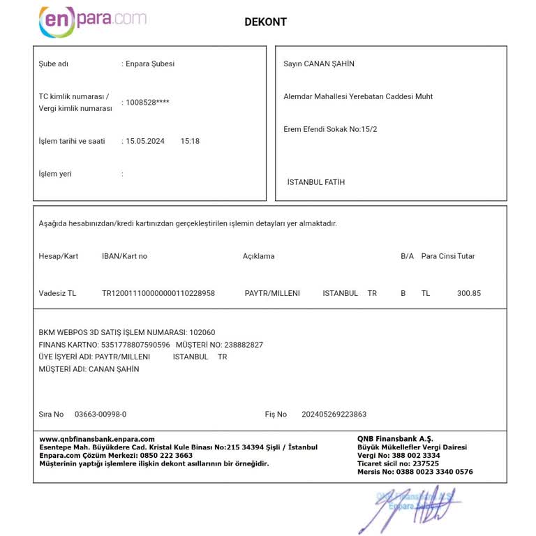Paytr/Milleni İzinsiz Para Çekilmesi