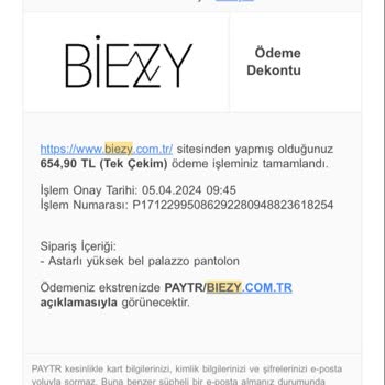 Biezy Butik İade Kabul Etmeme