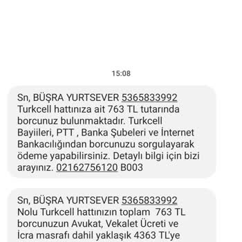 Turkcell Kapanan Hattımdan Borç Tehdidi