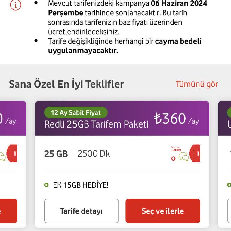 Vodafone Çok Yüksek Tarife Zammı
