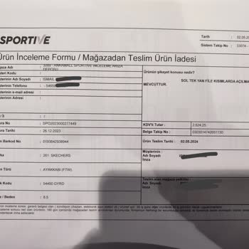 Sportive Mağazası Garantili Ayakkabıya Red Ve Sebebi