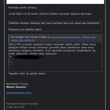 Media Markt Daha Önce Açılmış Bir Ürün Gönderdi! Ve Değişim Yapmıyor!