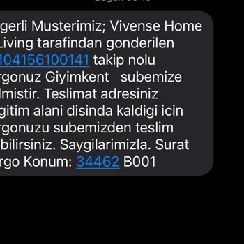 Sürat Kargo Giyimkent Şubesi Dağıtım Yapmıyor