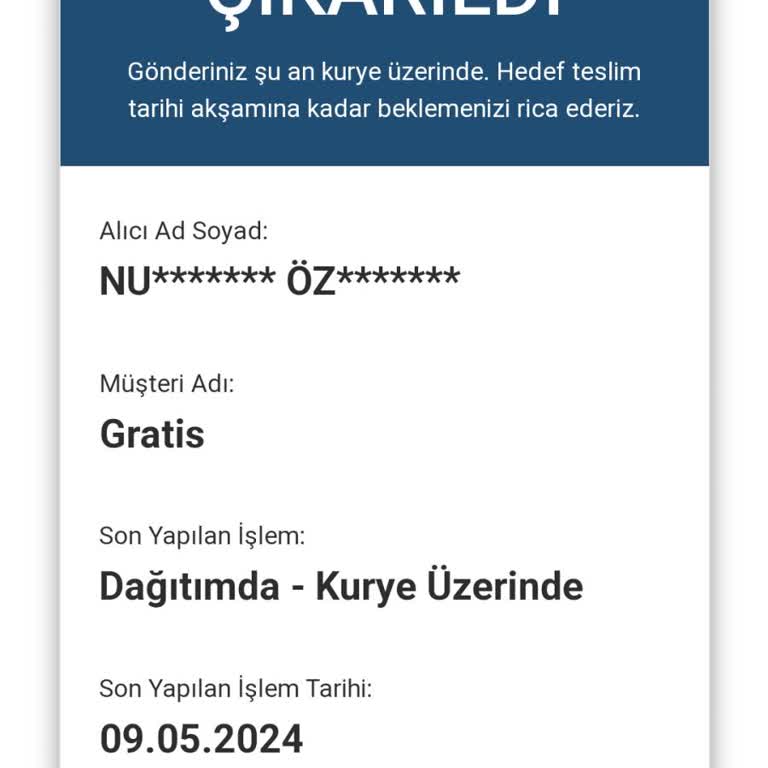 AGT Kurye Günler Süren Teslimat
