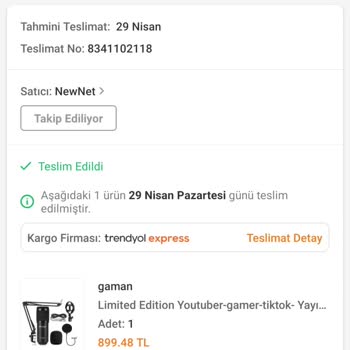 Trendyol Mikrofonum Çalınmıştır Şikayetçiyim