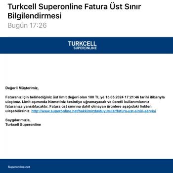 Superonline Üst Limit Fatura