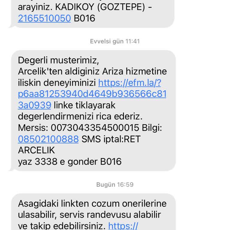 Arçelik Servis Yanlış Fiyatlandırma Ve İletişimsizlik