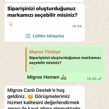 Migros Hemen - Teslimat Hatası