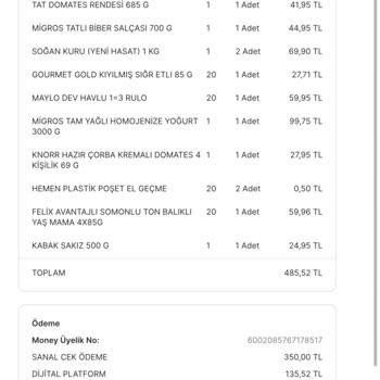 Migros Hemen - Teslimat Hatası