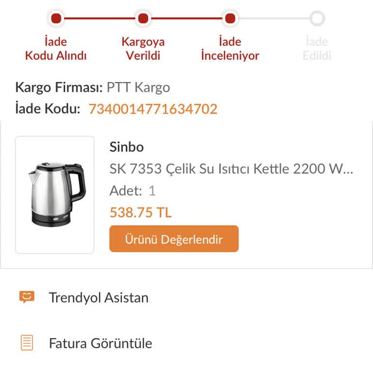 Trendyol'dan Aldığım Ürün Hala İnceleniyor