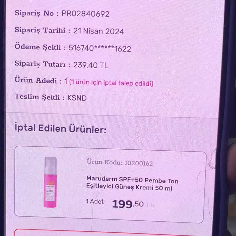 Gratis Ürünün İade Sorunum
