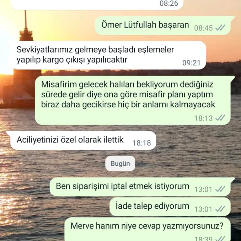 Reydeko Halı 1 Aydır Sipariş Bekliyorum