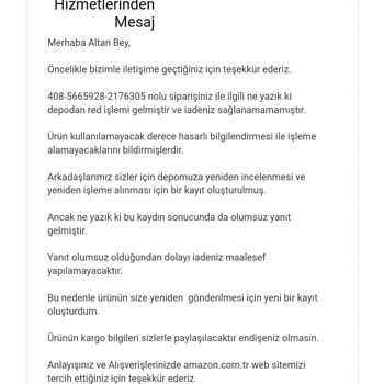 Amazon Ürünümü Geri Göndermiyor