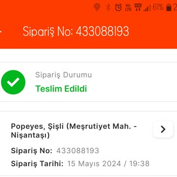 Migros Yemek 2 Saatte Gelen Siparişler