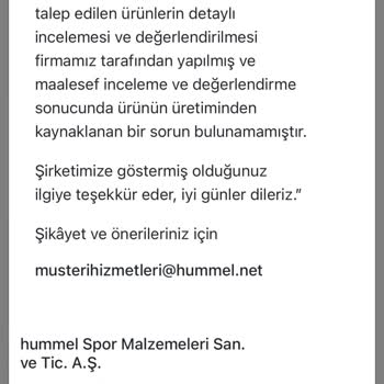 Hummel 10 Günde Uçları Sökülen Eteğin Üretiminde Hata Bulmadı