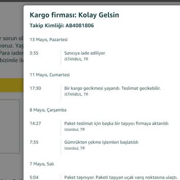 Amazon Siparişimi Teslim Etmedi Ve Benim Onayım Olmadan İadeye Döndü.