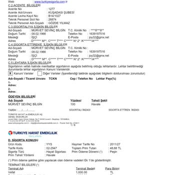 Türkiye Hayat Emeklilik VakıfBank'tan Bana 2 Tane Hayat Sigortası Yapılmış, Para Çekiliyor