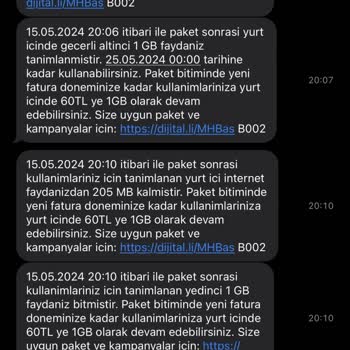 Kullanmadığım İnternet Turkcell Şikayet