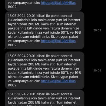 Kullanmadığım İnternet Turkcell Şikayet