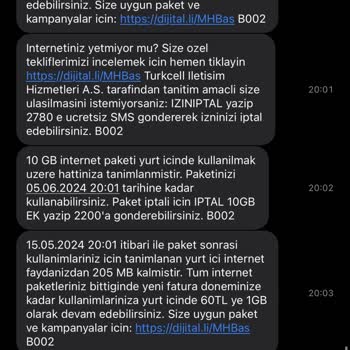 Kullanmadığım İnternet Turkcell Şikayet