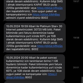 Kullanmadığım İnternet Turkcell Şikayet
