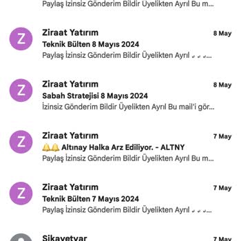 Ziraat Bankası Yatırım Bülten Mail Sorunu