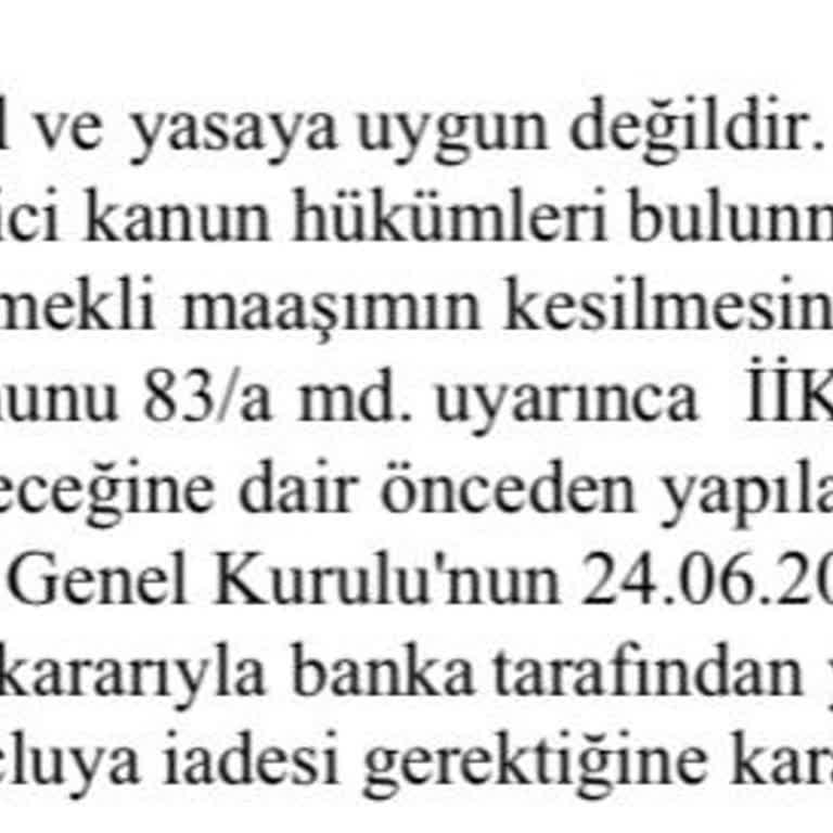 Yargıtay Başkanlığı Emekli Maaş Blokesi