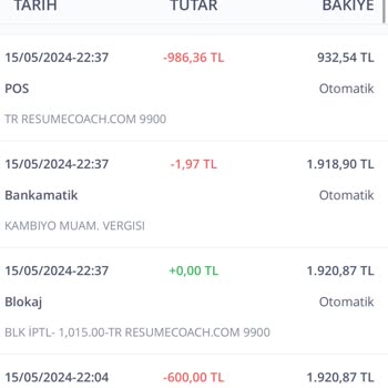 ResumeCoach Habersiz Para Çekme