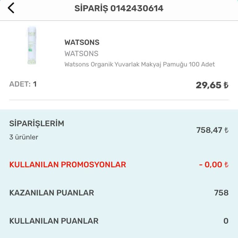 Watsons 350 TL Hediye Bakiyesi
