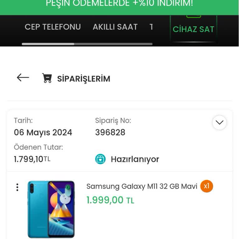 EasyCep 10 Gündür Gönderilemeyen Sipariş