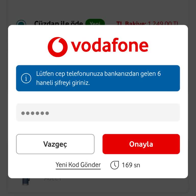 Vodafone Her Şey Yanımda Vodafone Cüzdanım Hata Mesajı