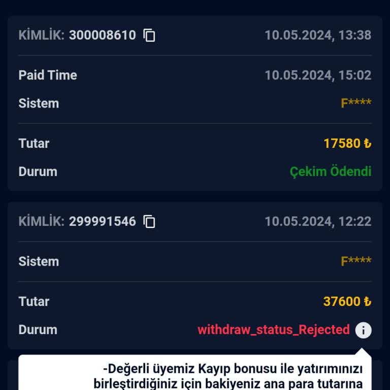 Vaycasino Bakiyeme El Koydu