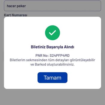YHT (Yüksek Hızlı Tren) TCDD Mobil Satıştan Bilet İadesi
