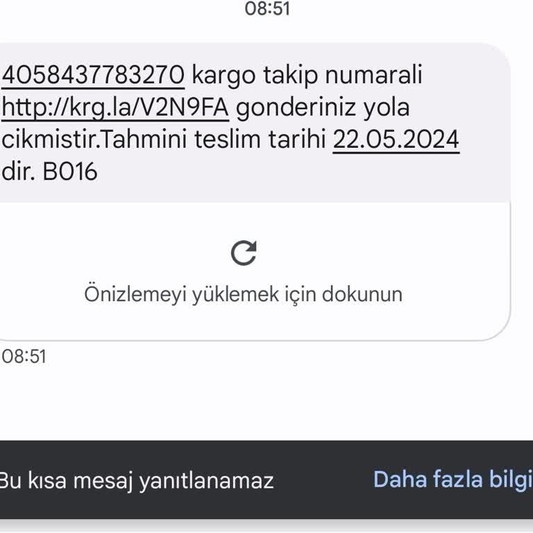 Bilgim Dışında Aras Kargo Mesajı