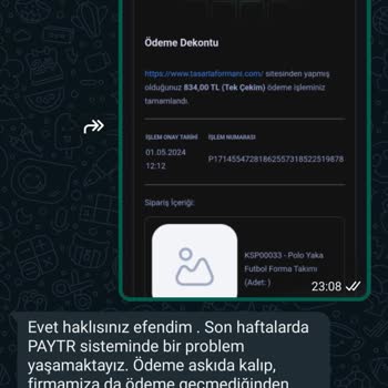 Paytr Kaptan Spor Ve Tasarlaformani.com Ücretini Aldığı Formayı Yollamıyor