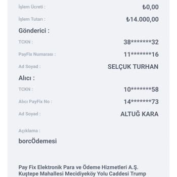 PayFix Hesabımdan Para Aktarımı