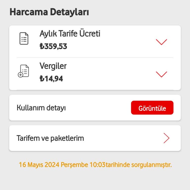 Vodafone Yüksek Fatura Ve Cayma Bedeli