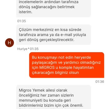 Migros Yemek Üzerinden Verilen Sipariş Ve Müşteri Hizmetleri Yaklaşımı