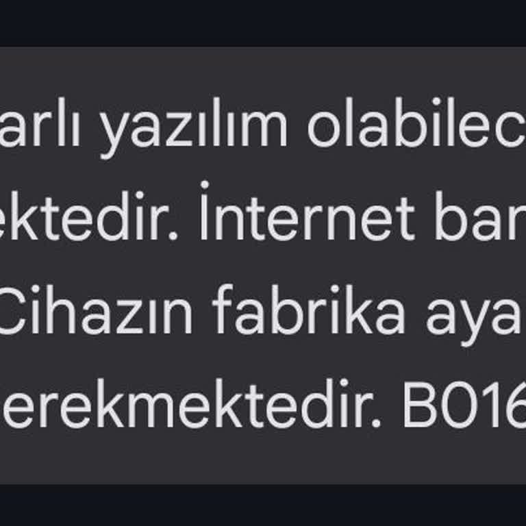 Halkbank Cihazınızı Fabrika Ayarlarına Dönderin Uyarısı