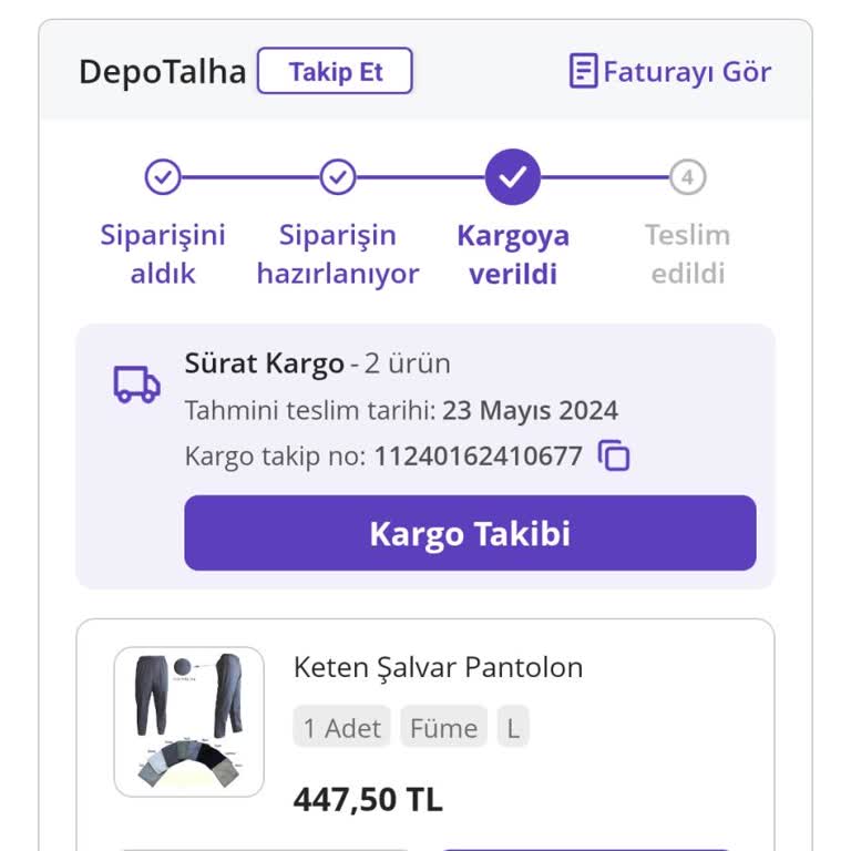 Sürat Kargo Ürünüm İki Gündür Dağıtımda