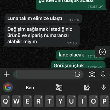 OZSARICAM Para İadem On Gün Oldu Hala Yapılmıyor Mesajlarıma Geç Dönüş Yapılıyor