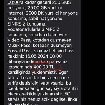 Vodafone Pişmanlığı Ve Fazladan Yansıtılan Fatura.