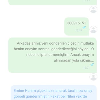 ÇiçekSepeti Onaylamadığım İstemediğim Çiçeği Tüm İtirazlarıma Rağmen Gönderdiler.