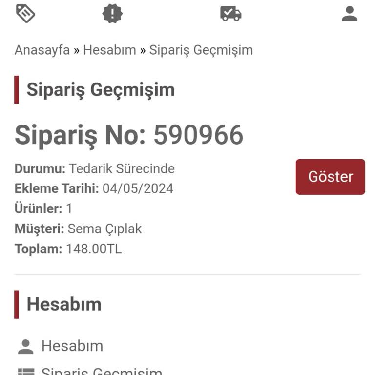 Uygunparca.com Sipariş Verdiğim Ürünü Göndermiyor.