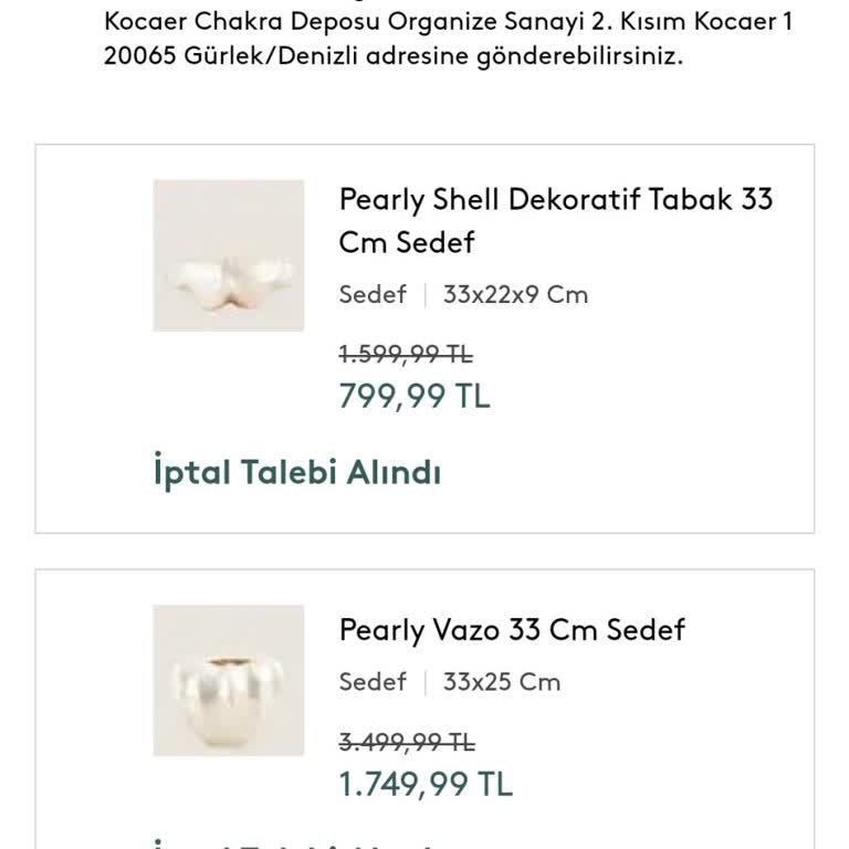 Chakra İptalin Hemen Sağlanmasını Ve İademin Hemen Sağlanmasını İstiyorum